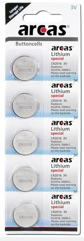 Lithium Knopfzellen CR2016 - 5 Stück Preis Gesenkt